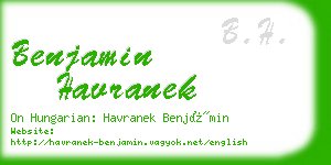 benjamin havranek business card